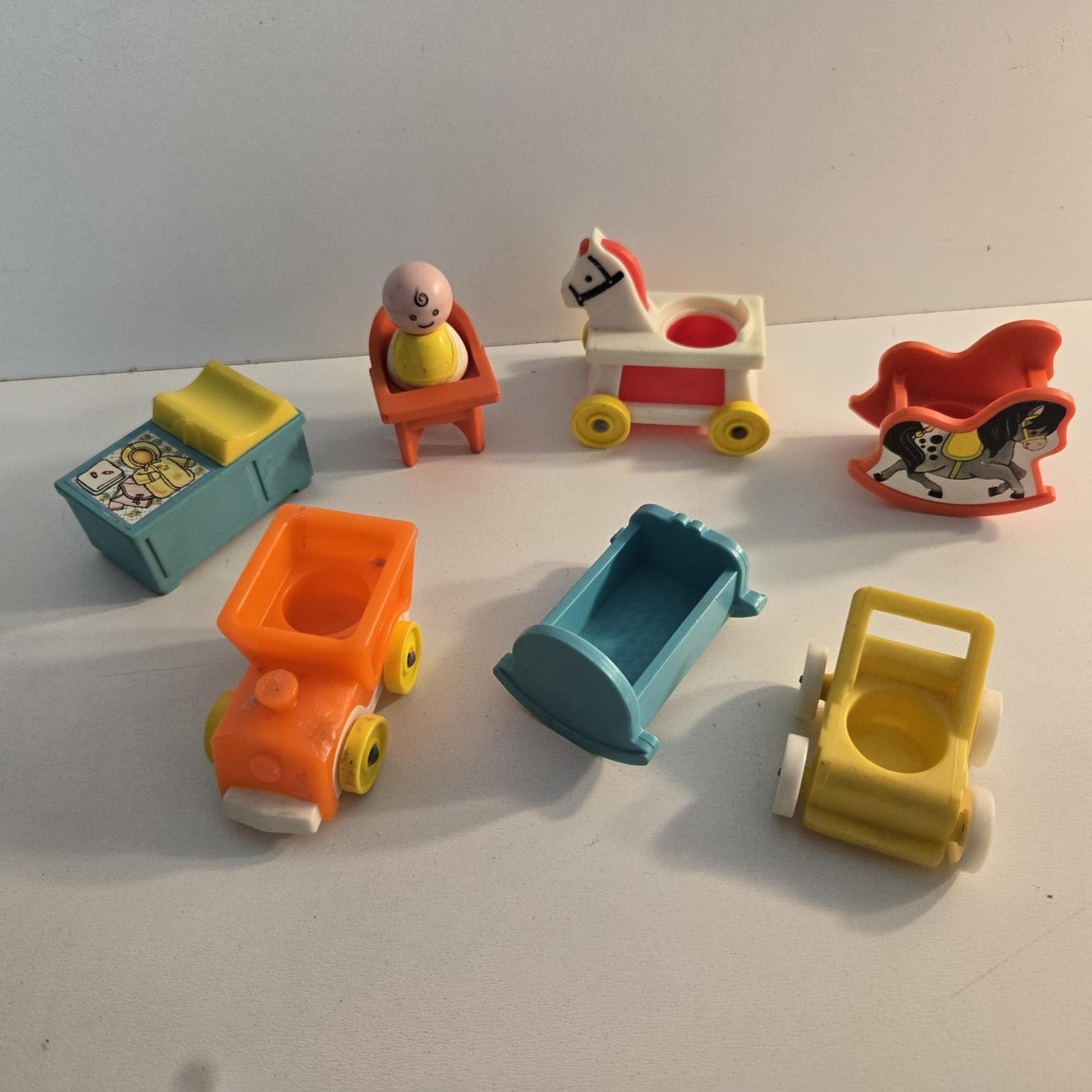 Vintage Fisher Price Little People Nursery Preschool Baby 8 Piece Set Lot