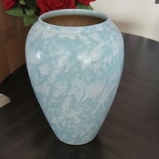 Blue Vase for Home Decor, Ceramic Farmhouse Vases, Large Vases for Living Room