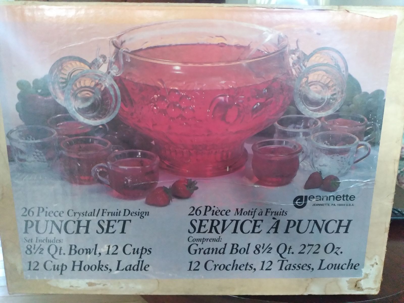 Jeanette 26 piece crystal punch set