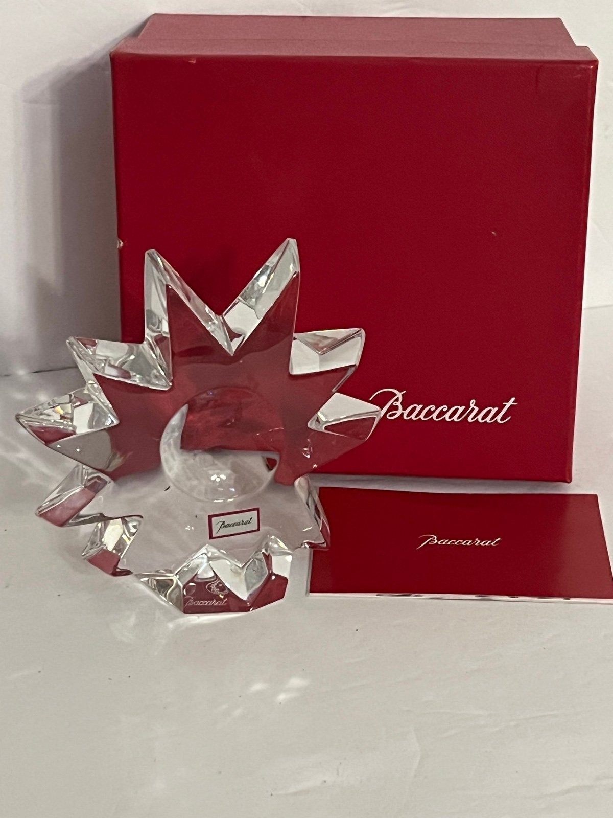 BACCARAT Crystal Glass Art Star Home/Office Decor (w/Box & Brochure)