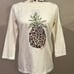 Tommy Bahama Sequin Pineapple Lux Cotton 3/4 Sleeve Shirt