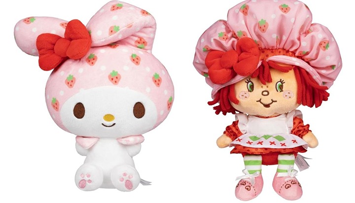 Hello Kitty and Friends 8” Strawberry Shortcake x My Melody Plush 2-Pack (NIB)