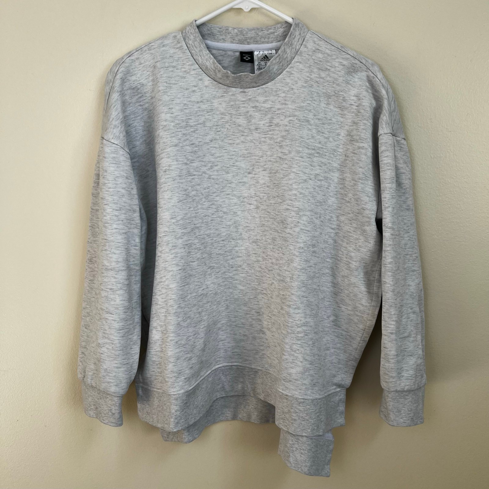Adidas Gray Sweatshirt Casual Cotton Blend Slit Sides size Medium