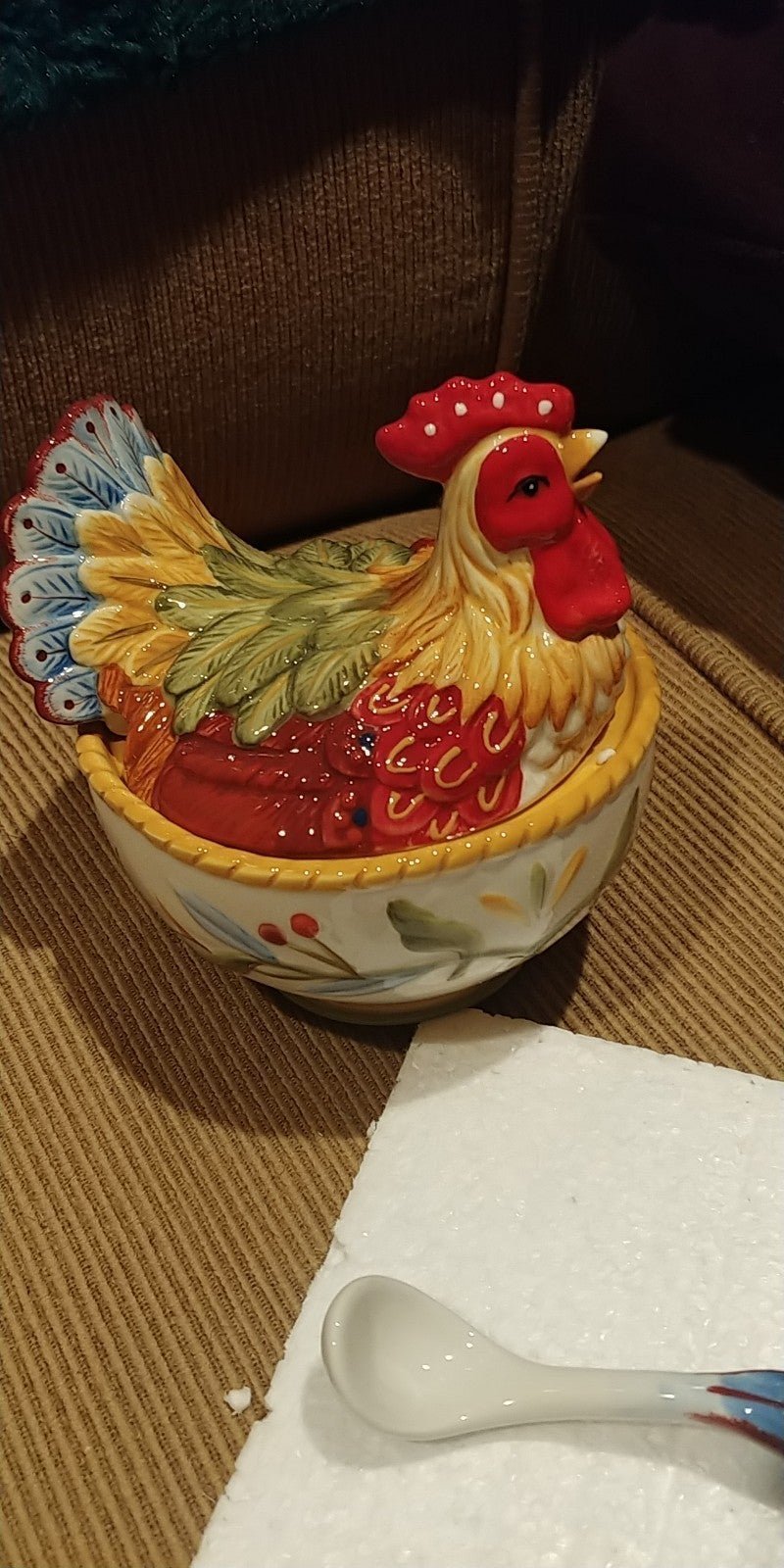 Fitz and Floyd Brand new in original box. Condiment jar with spoon. Beautiful !