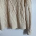 Vintage Neiman Marcus Hand Knit Cream Cable Knit Turtleneck Pullover Sweater S