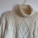 Vintage Neiman Marcus Hand Knit Cream Cable Knit Turtleneck Pullover Sweater S