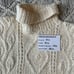 Vintage Neiman Marcus Hand Knit Cream Cable Knit Turtleneck Pullover Sweater S
