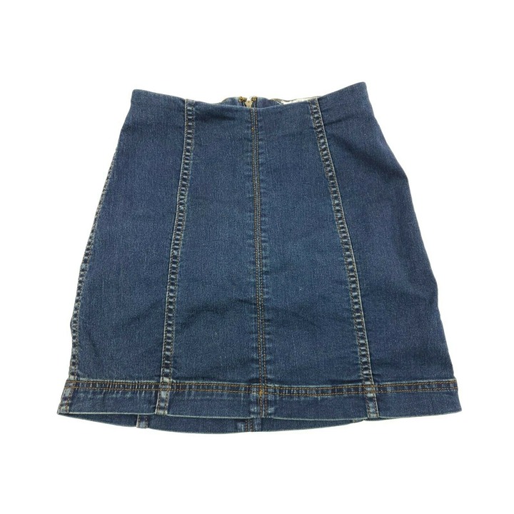 Free People Modern Femme Dark Washed Denim Mini Stretchy Skirt Women's 2