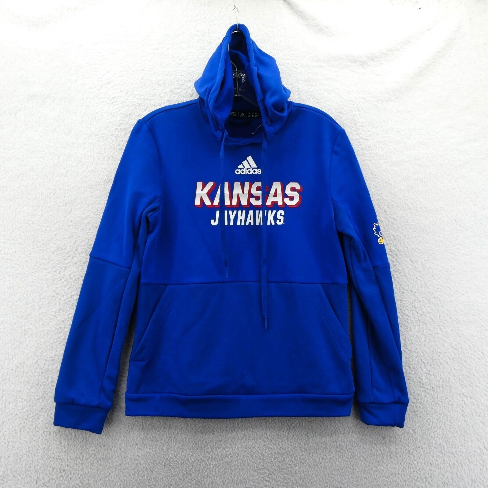 Kansas Jayhawks Hoodie Womens Small Adidas Blue Fleece Lined Sweatshirt New