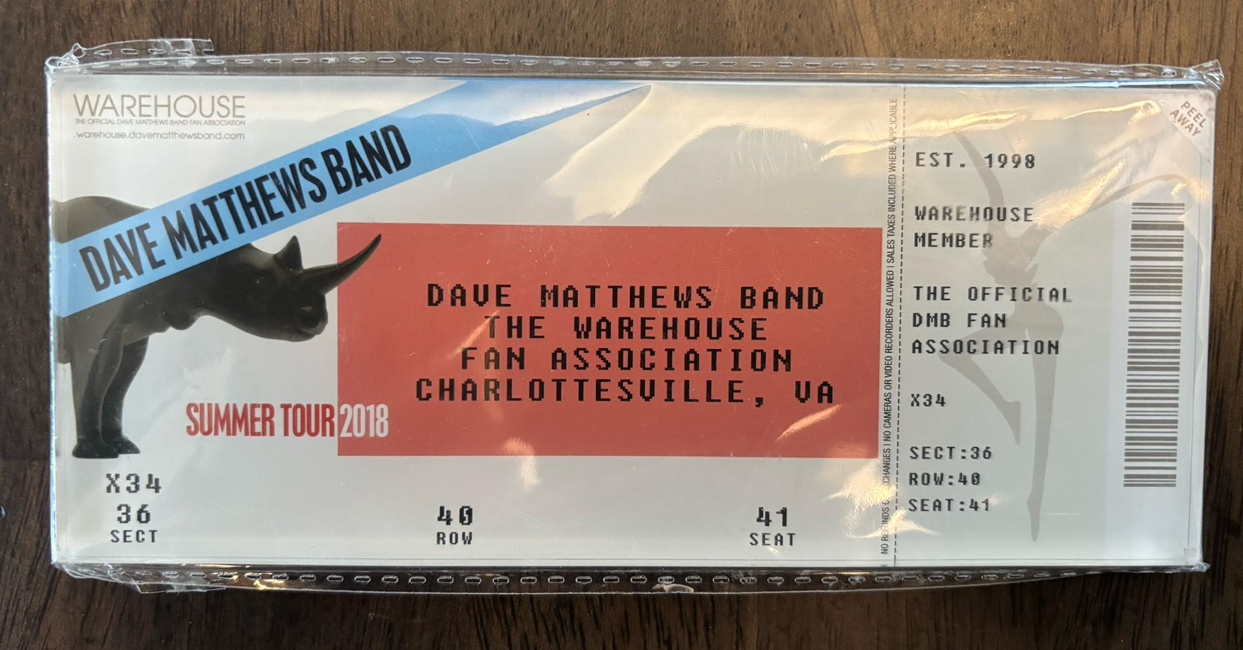 DMB Dave Matthews Band Warehouse Fan Magnet