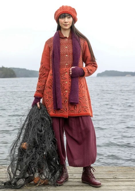 “Nova Scotia” long cardigan in lambswool Size 2XL Gudrun Sjoden