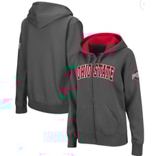 Colosseum Women's M Charcoal Ohio State Buckeyes Arched Name Full-Zip Hoodie