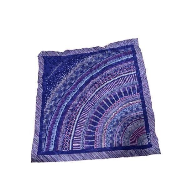 Beautiful Vintage Ostiuelli Italian Silky Scarf, purple, Head scarf, fancy for