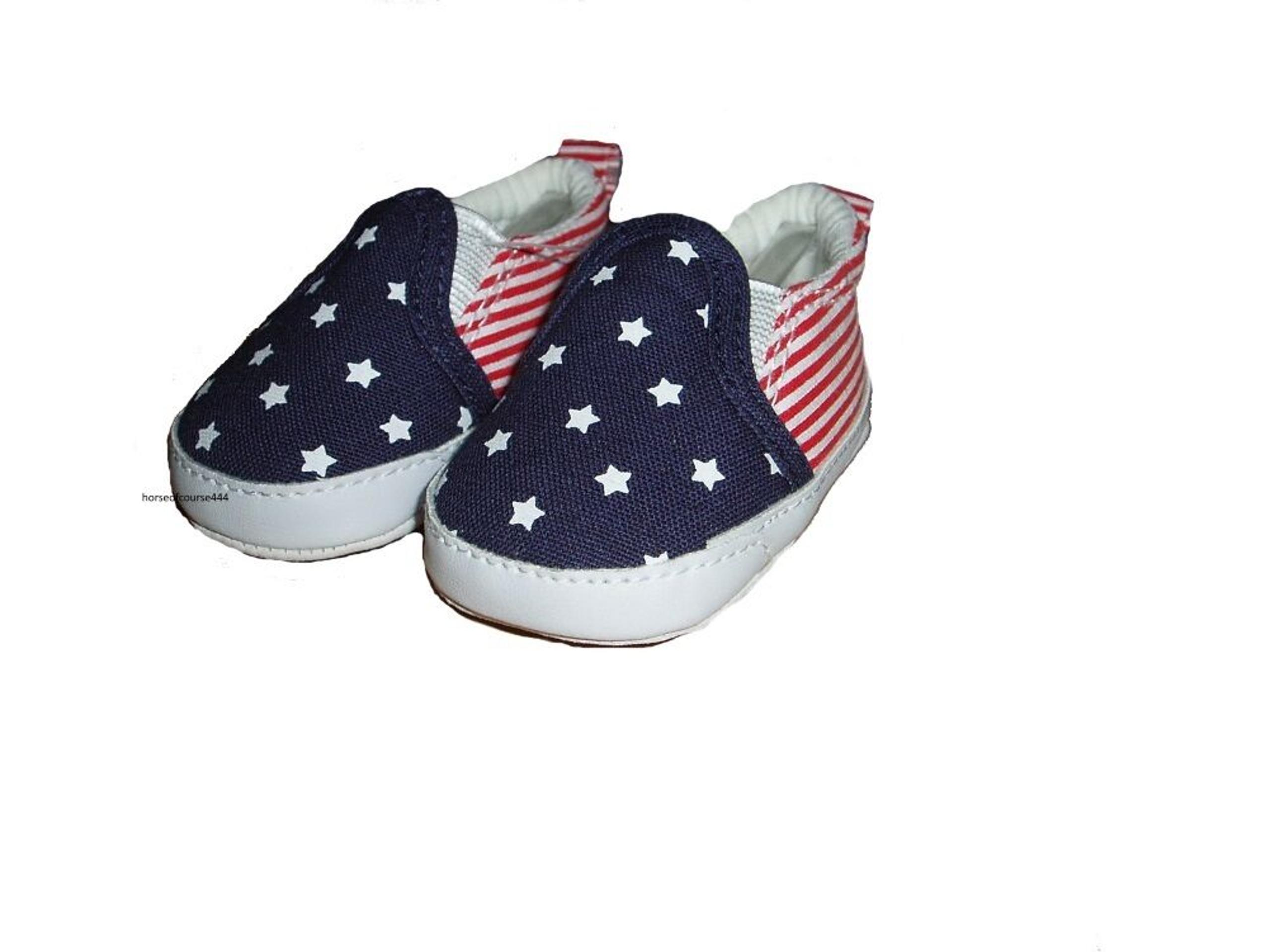 Carter's Crib Shoe Infant Boys Size Newborn Sneakers U.S.A. Flag