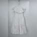 TORY BURCH White Tonal Stripe Cotton Seersucker Dress Size 4