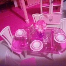 Doll Furniture Dining Room Table & Hutch