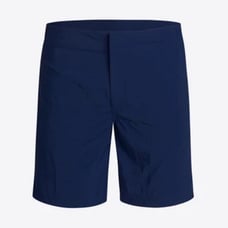 NWOT Bugatchi Deep Navy Blue Solid Zip Up Swim Trunks w/ Zip Back Pocket 40