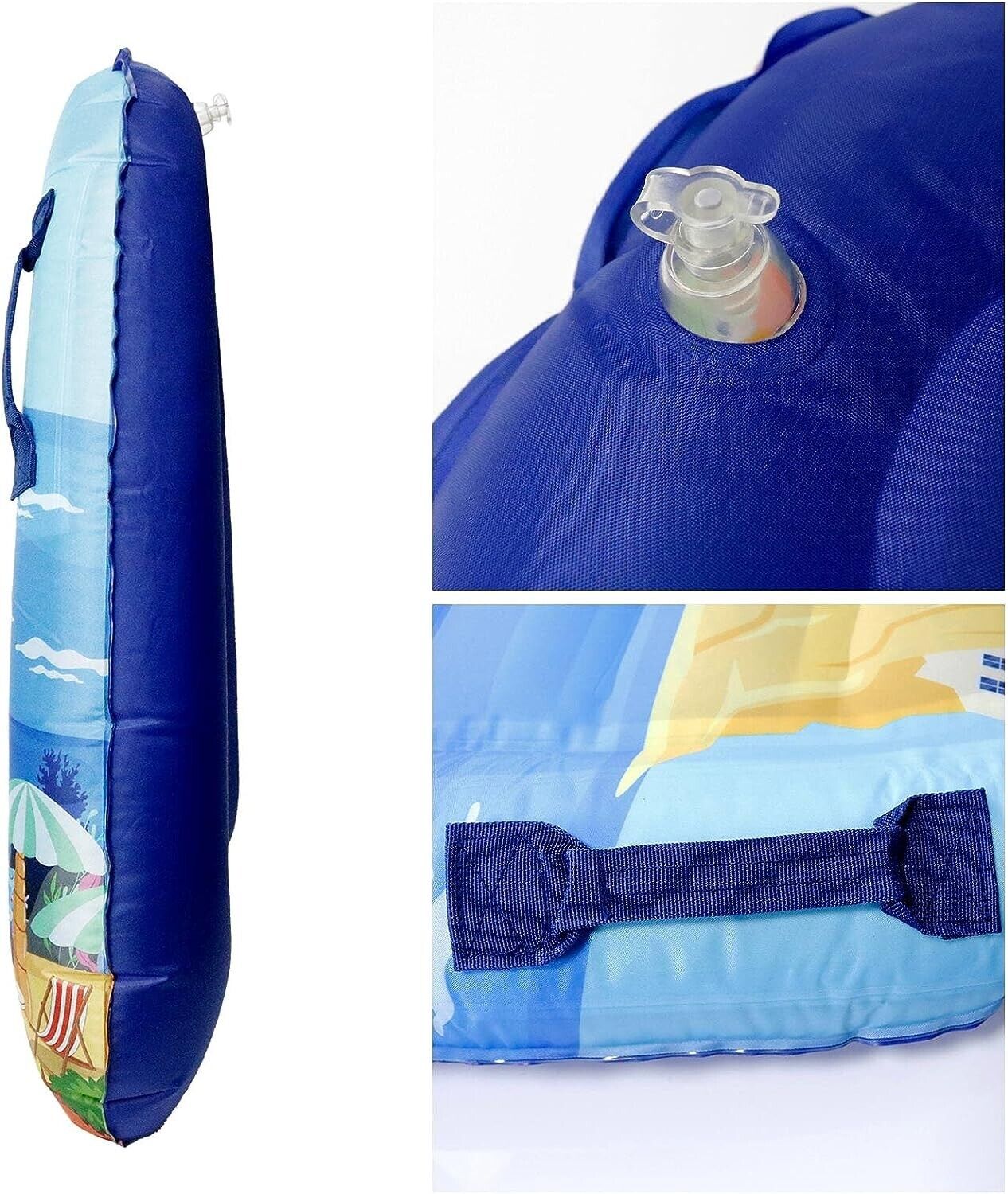2-Inflatable Lightweight Soft Body Boards for Beach, Kids Slide Race with Handle