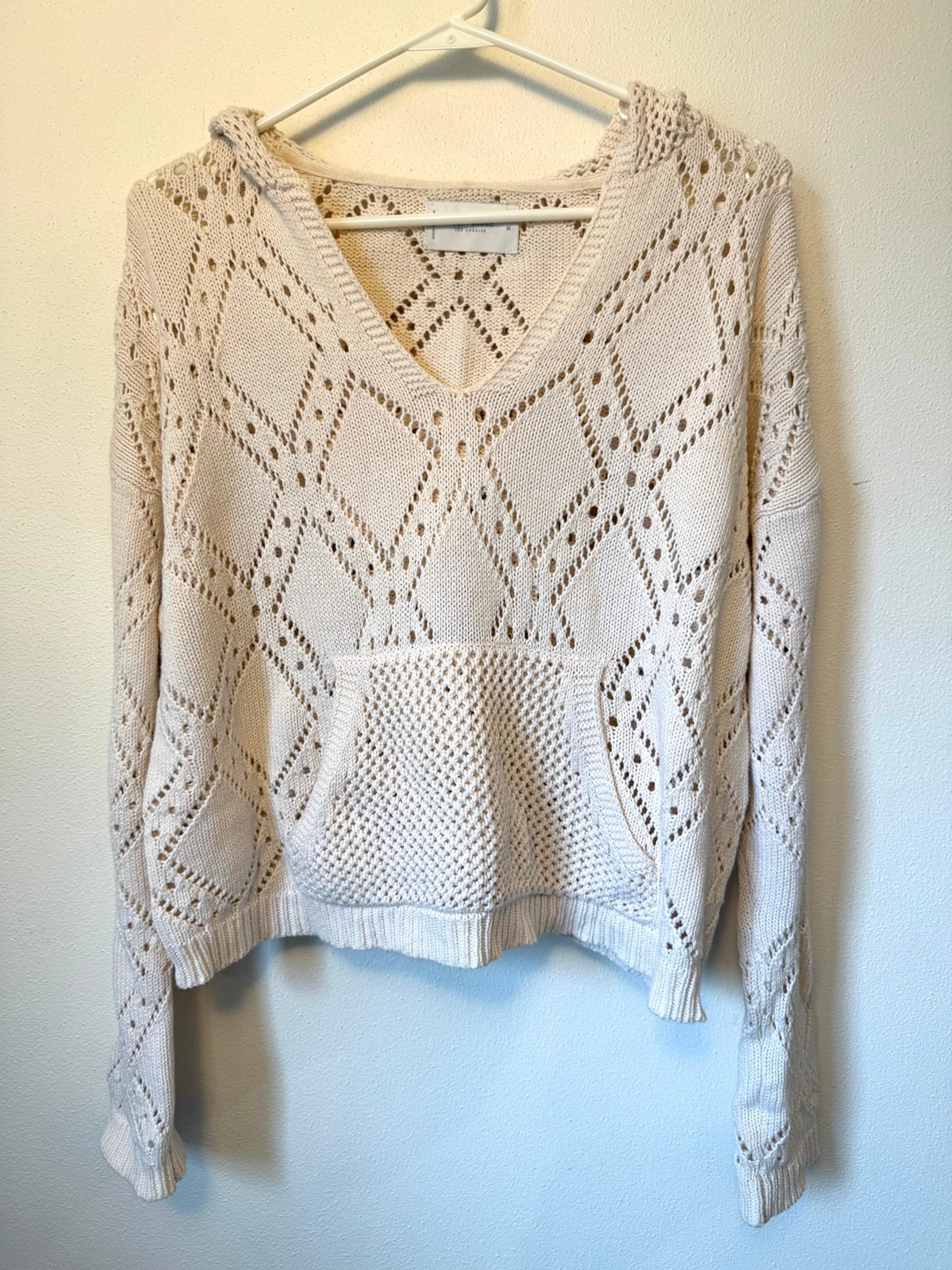 Lucky Brand Crocheted Hooded Sweater