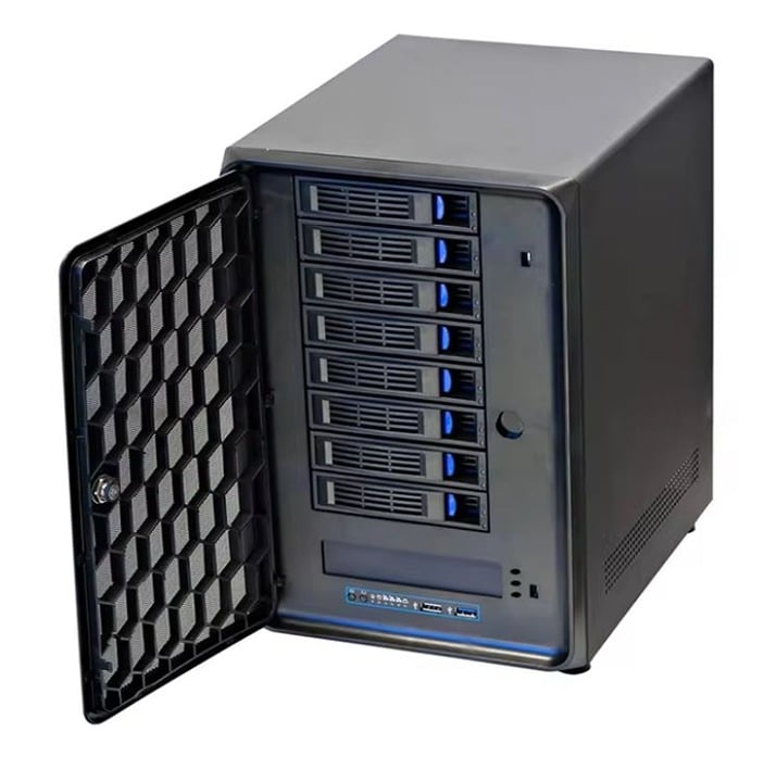 8 bay NAS case | mini-ITX | SAS or SATA 6gb/s | locking door |