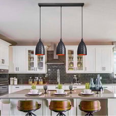 Modern Farmhouse Black 3-Light Pendant Light Kitchen Island Lighting