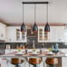 Modern Farmhouse Black 3-Light Pendant Light Kitchen Island Lighting