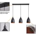 Modern Farmhouse Black 3-Light Pendant Light Kitchen Island Lighting