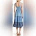 KATE SPADE X BROOME STREET Chambray Patio Midi Embroidered Smocked Tencel dress
