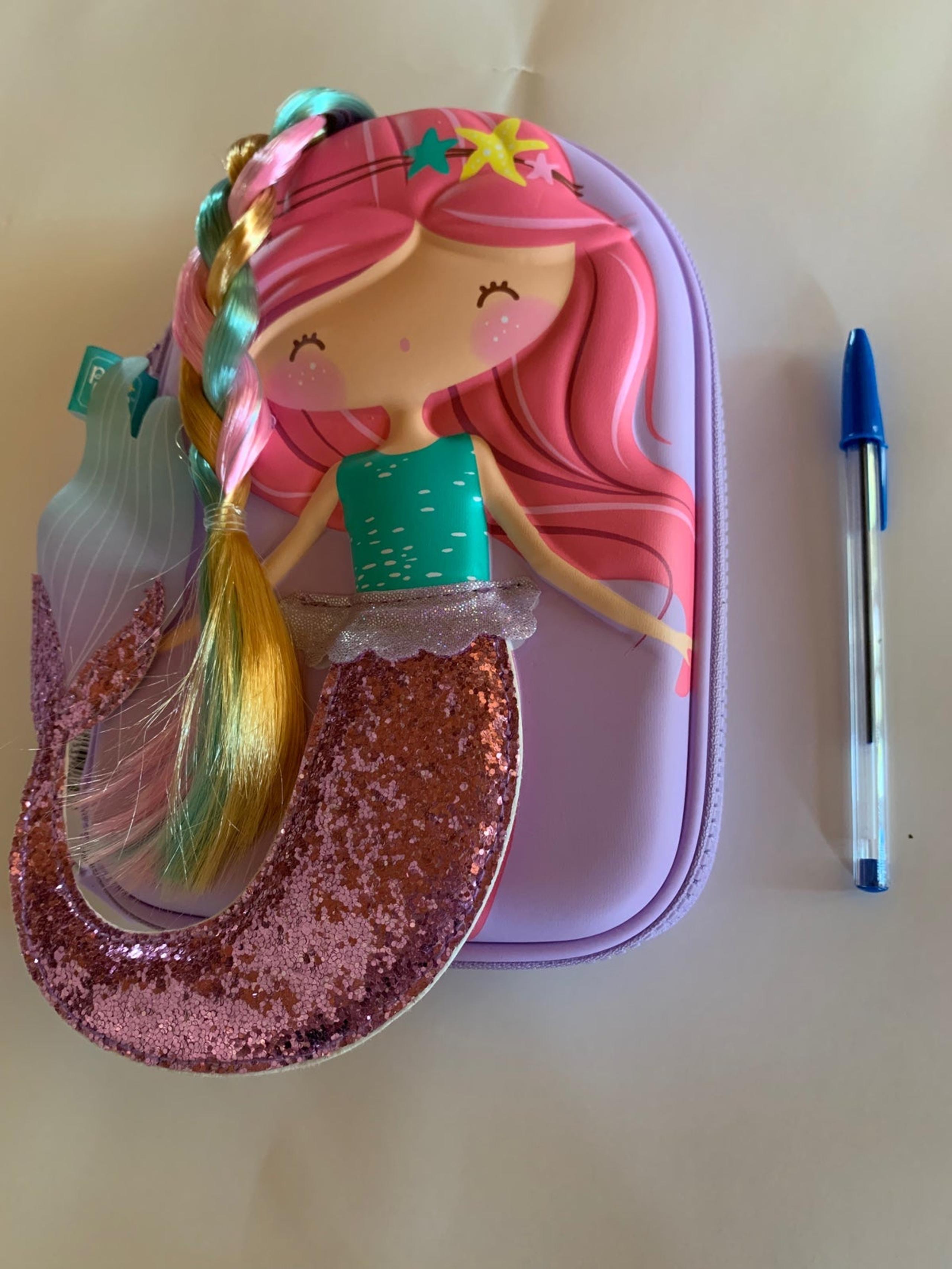Pink glitter mermaid pencil case