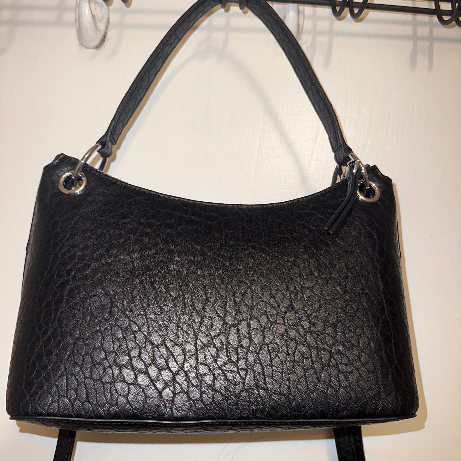 Gregorio Top Zip Demi Pebble Faux Leather Bag NWT