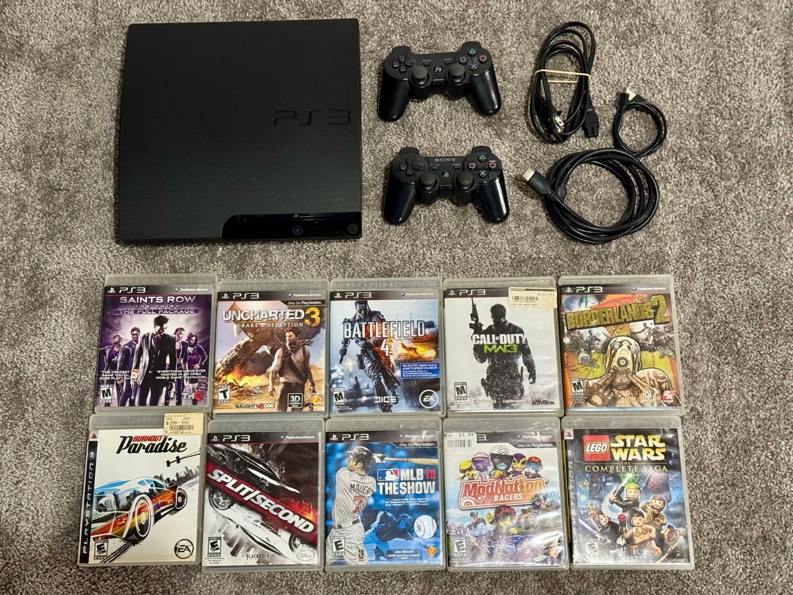 Sony PlayStation 3 Slim Console in Black 160 GB, 10 Game Bundle