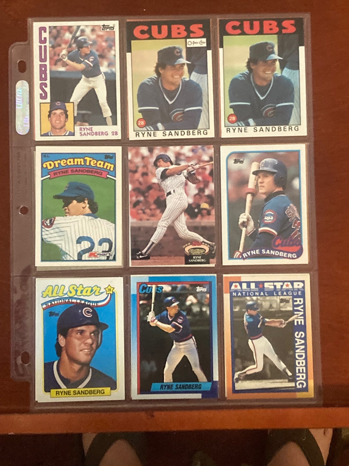 Lot of Ryne Sandberg baseball cards 83 different cards + Topps rookie card
