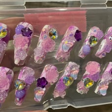 Handmade pink press on nails