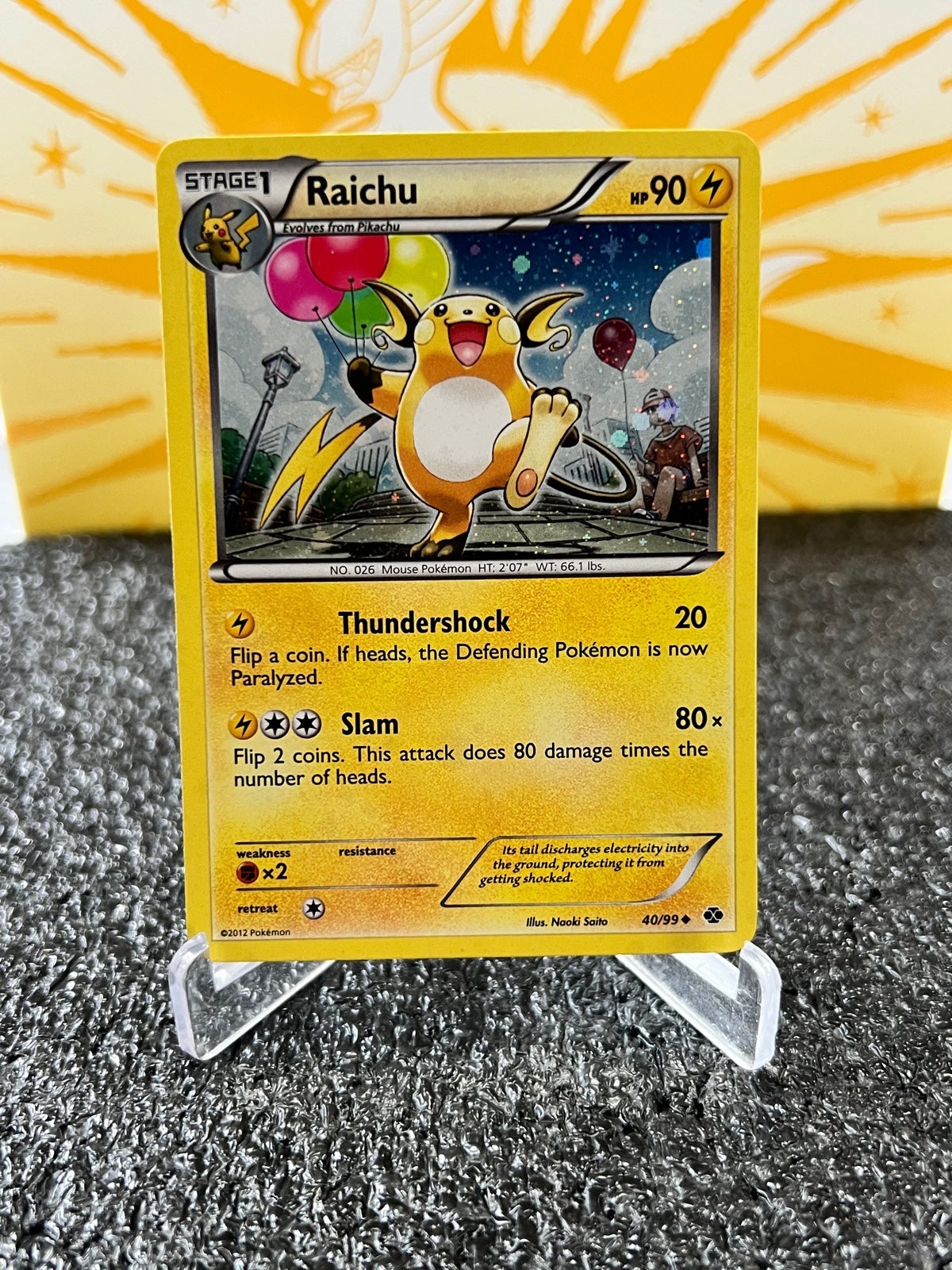 Pokemon Raichu 40/99 Cosmos Holo Rare 2012 Blister PromoLP Pokemon Raichu 40/99 Cosmos Holo Rare 2012 Blister PromoLP