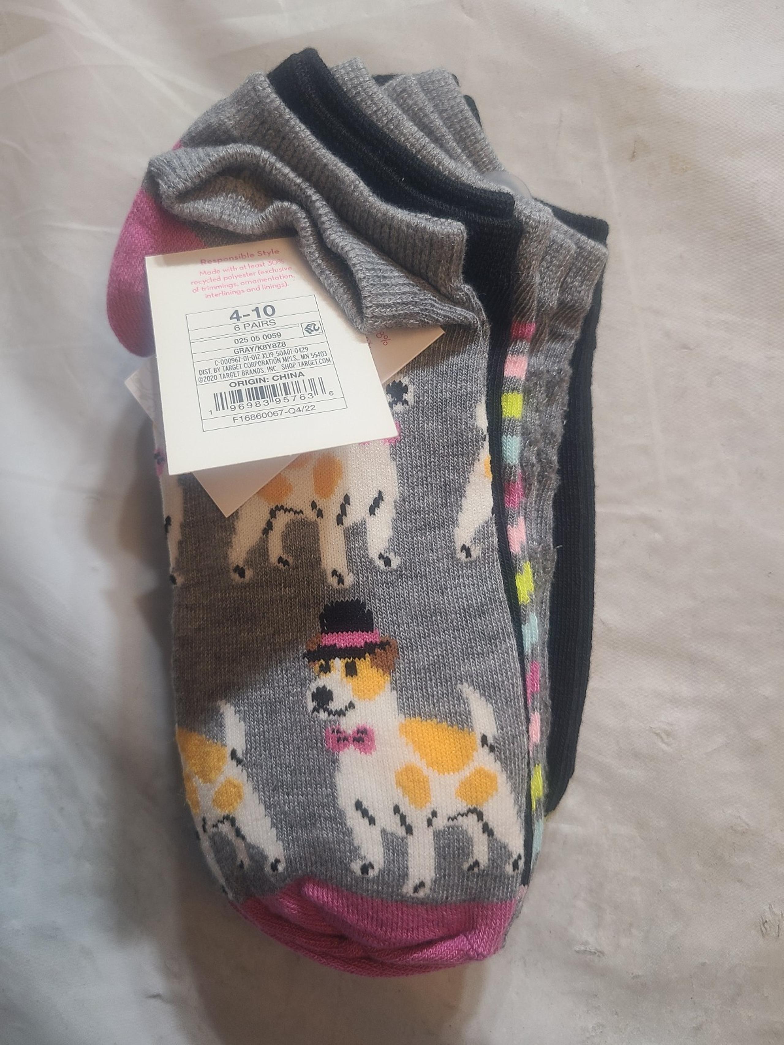 Women's Cute Pups 6pk Low Cut Socks Xhilaration Assorted Colors One Size 4-10