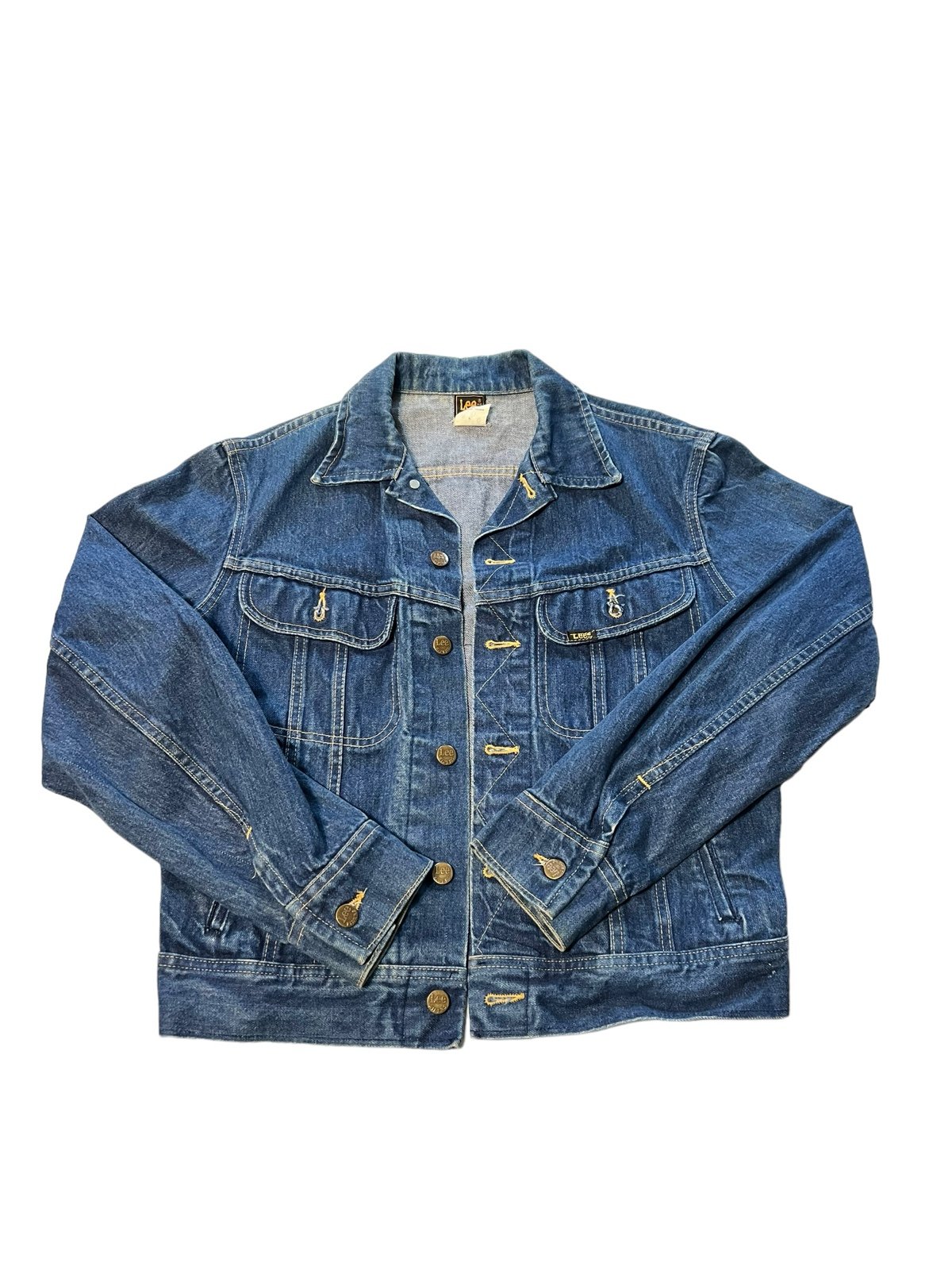 Vintage 1980s Lee Rider Jean Jacket With 1978 Aerosmith Tee back 40 Reg