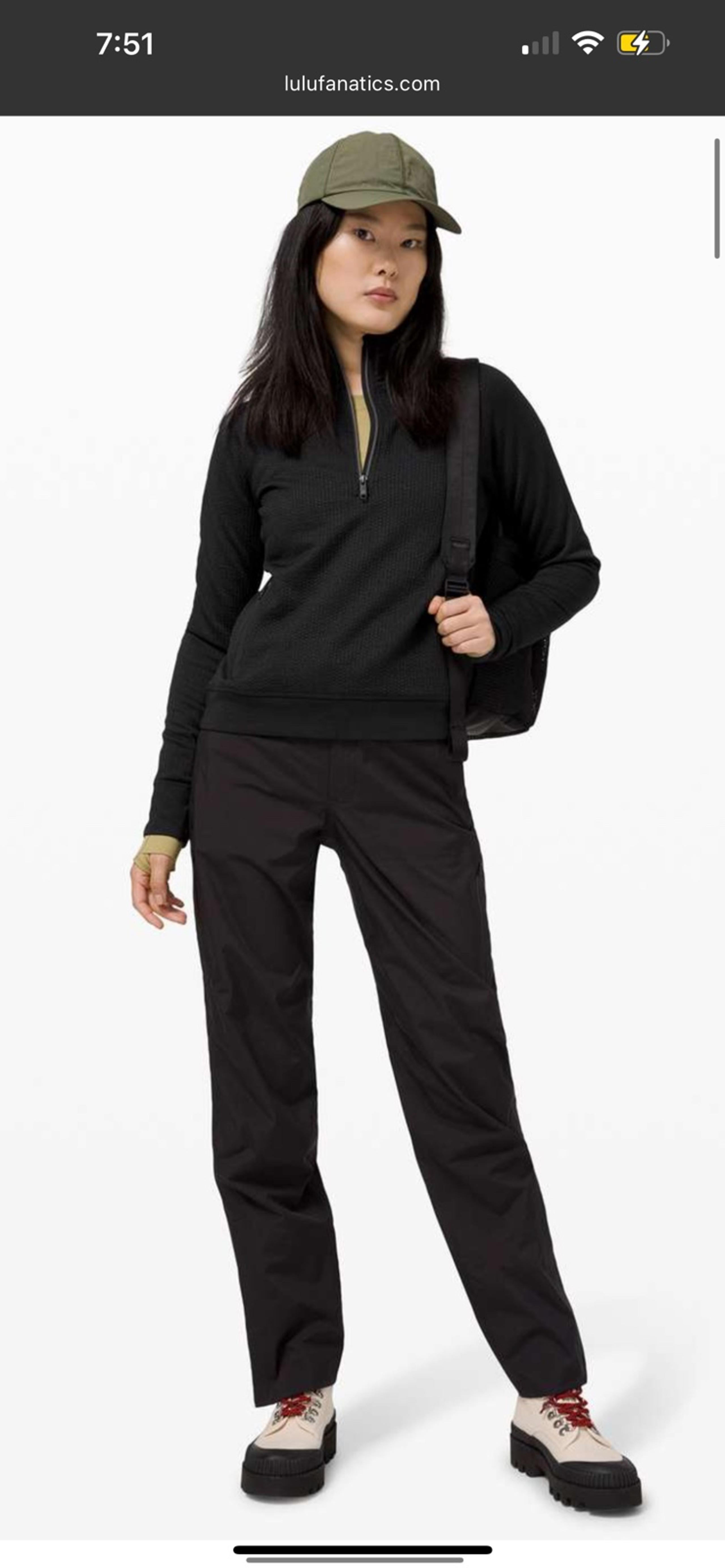 Lululemon Womens Athletic Jacket Size 8 Black Engineered Warmth half zip