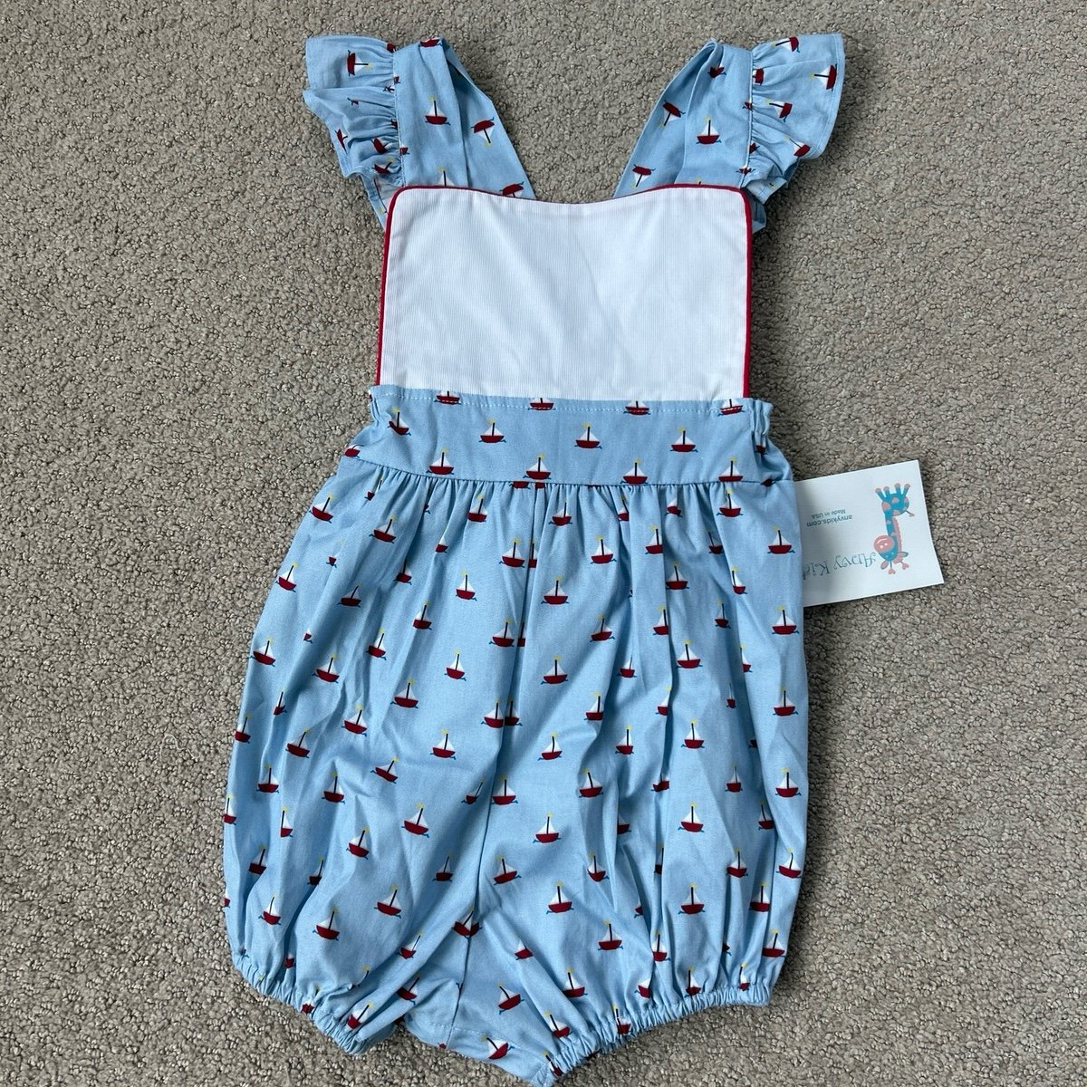 NWT Anvy Kids red, white & blue sailboat bubble