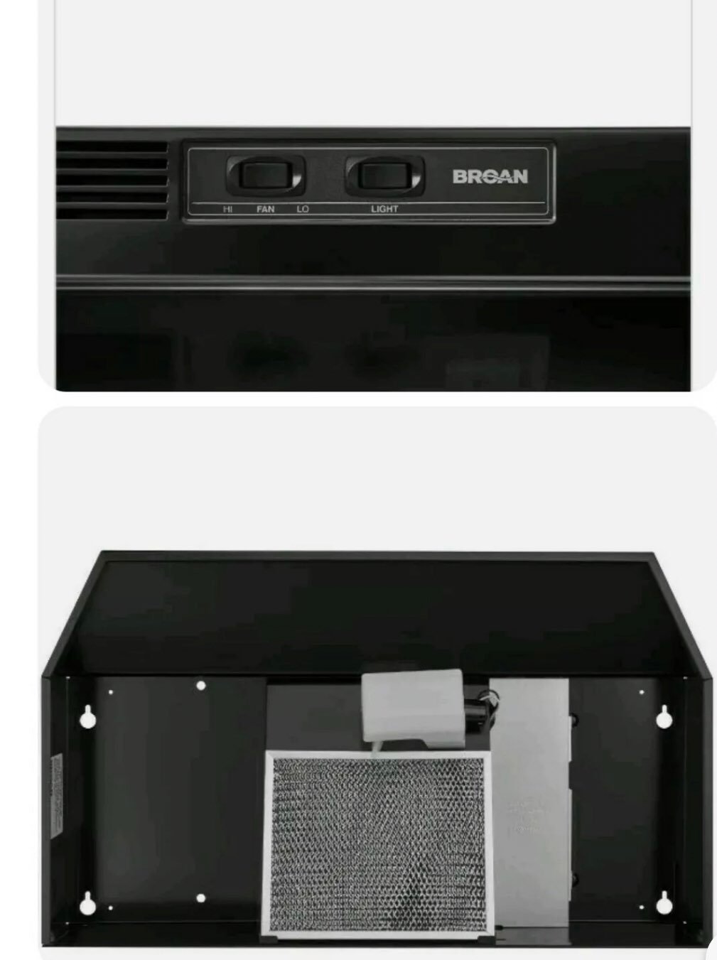 Retailer Broan Model:423023 Hood,190 Cfm,30 In,7 In,Black