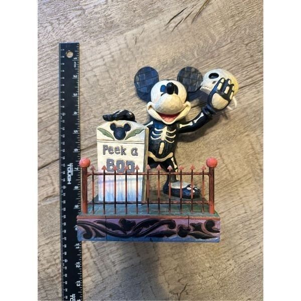 Disney Traditions Jim Shore Peek-a-Boo Mickey Halloween Glow in the Dark *NO Box