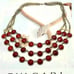 Vintage Multi-strand Red Crystal Gold Statement Necklace