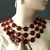 Vintage Multi-strand Red Crystal Gold Statement Necklace