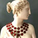 Vintage Multi-strand Red Crystal Gold Statement Necklace