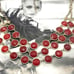 Vintage Multi-strand Red Crystal Gold Statement Necklace