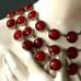 Vintage Multi-strand Red Crystal Gold Statement Necklace