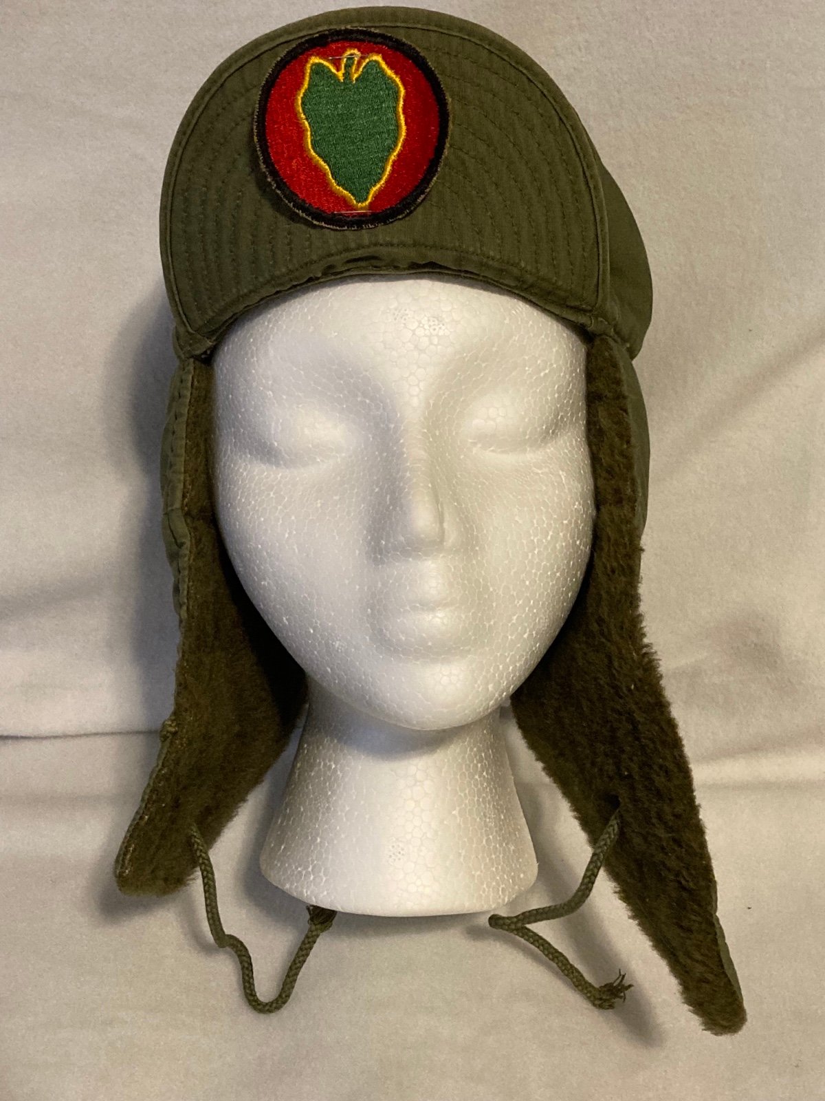 WW2 US Army M-Q1 Field Pile Cap w/24th Division Patch *RARE*