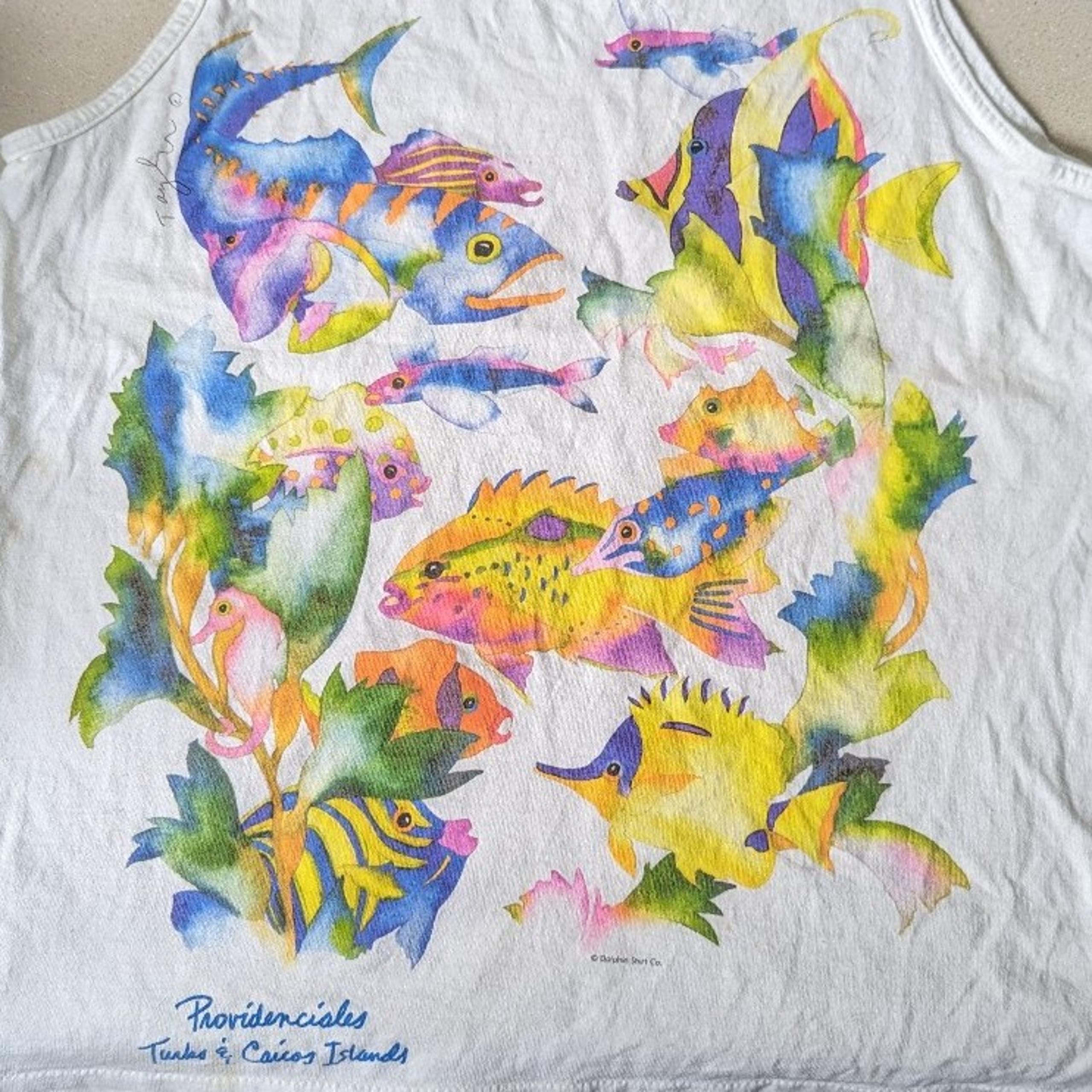 Vintage Dolphin Shirt Co. Turks and Caicos Tracy Taylor Tank Top.