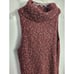 by Anthropologie Women's Sz. L Burgundy & White Mock Neck Midi Tunic Sweater