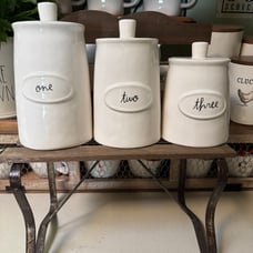 Rae Dunn 1 2 3 canister set.