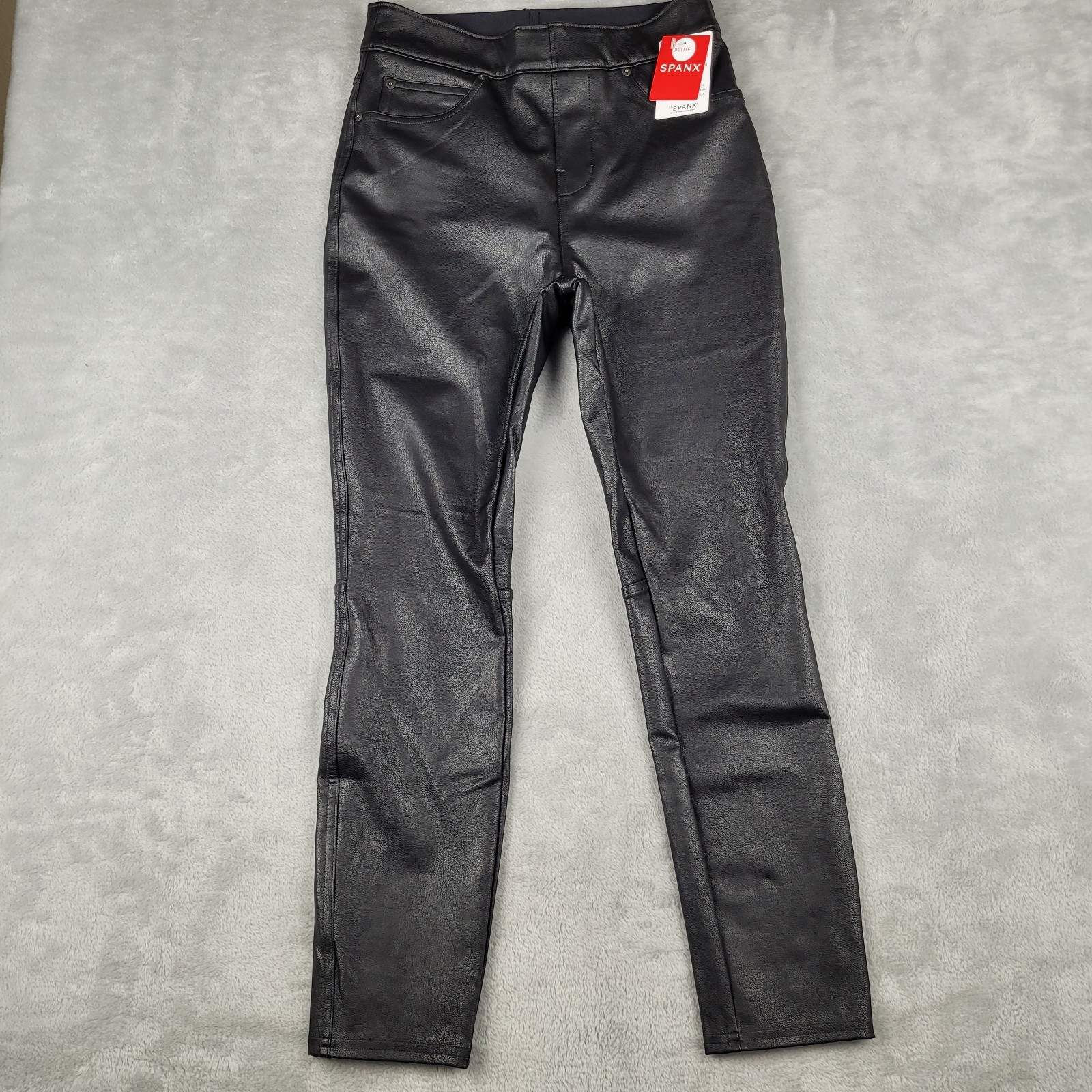 NWT SPANX Like Leather Skinny Pant in Classic Black Petite Size XS